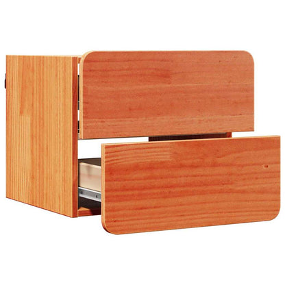 Comodino Marrone cerato 39 x 34 x 33 cm Legno di pino massello