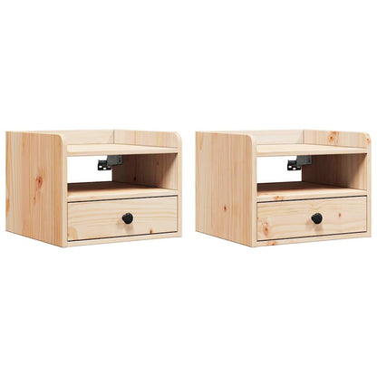Comodino 2 pcs Marrone 38 x 36 x 29,5 cm Legno di pino massello