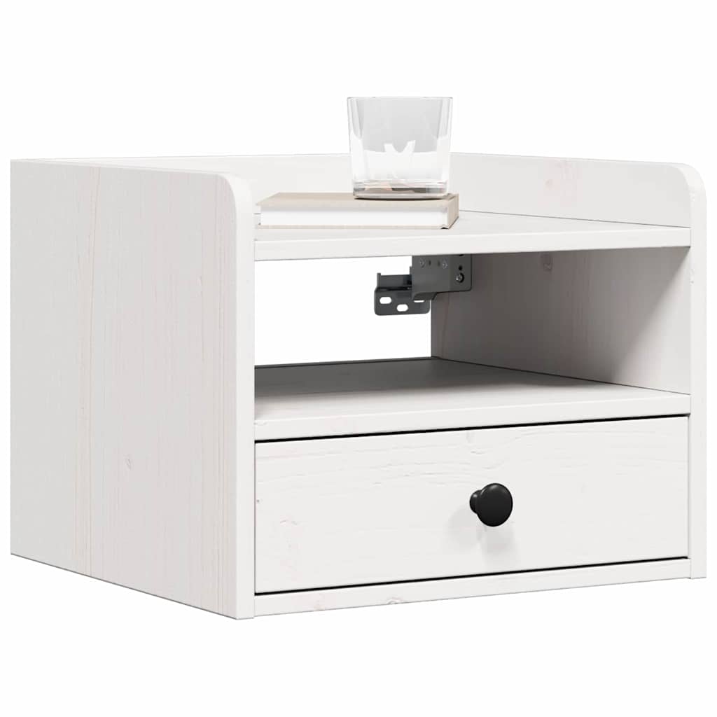 Comodino Bianco 38 x 36 x 29,5 cm Legno di pino massello