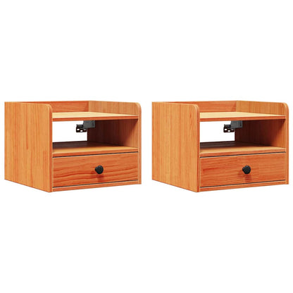 Comodino con cassetto 2 pcs Marrone cerato 38 x 36 x 29,5 cm