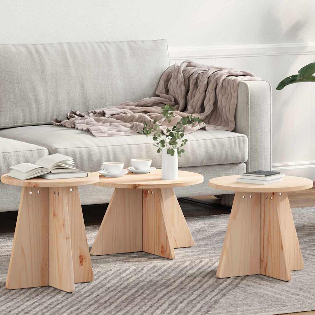 Tavolino da salotto 3 pcs Naturale