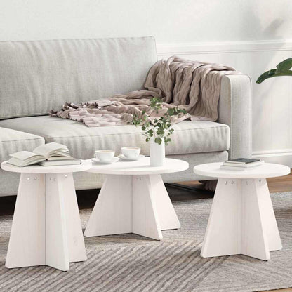 Tavolino da salotto 3 pcs Bianco