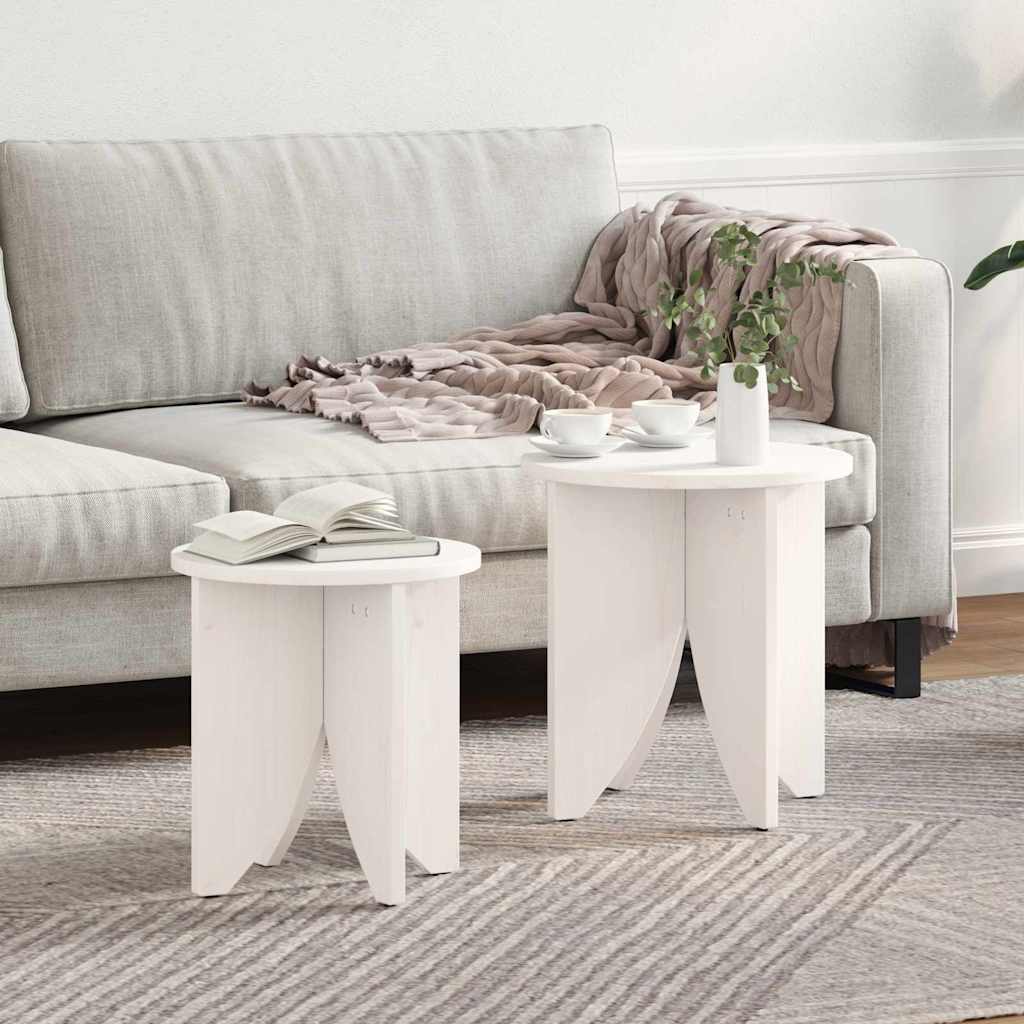 Tavolino da salotto 2 pcs Bianco
