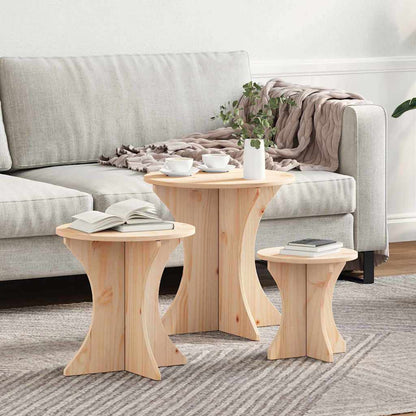 Tavolino da salotto 3 pcs Naturale