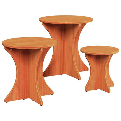 Tavolino da salotto 3 pcs Marrone cerato