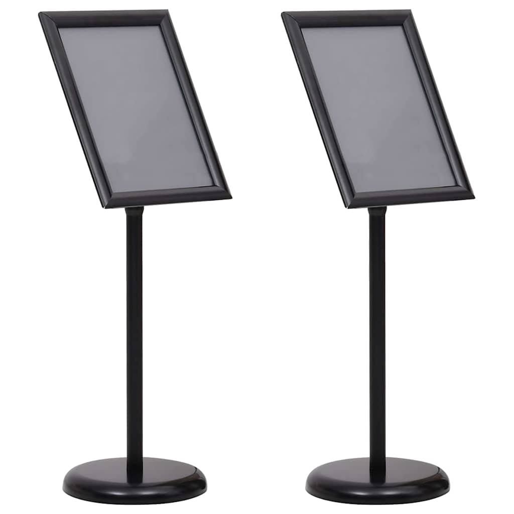 Supporti per poster 2 pcs Nero 32.7 x 24 x 108 cm Alluminio