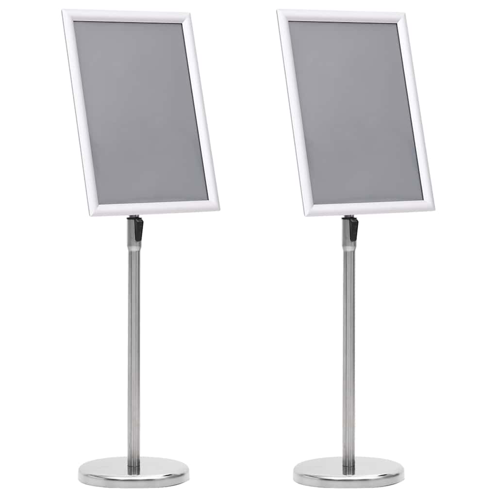 Supporti per poster 2 pcs Argento 32.7 x 24 x 108 cm Alluminio