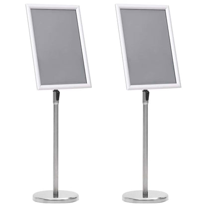 Supporti per poster 2 pcs Argento 32.7 x 24 x 108 cm Alluminio