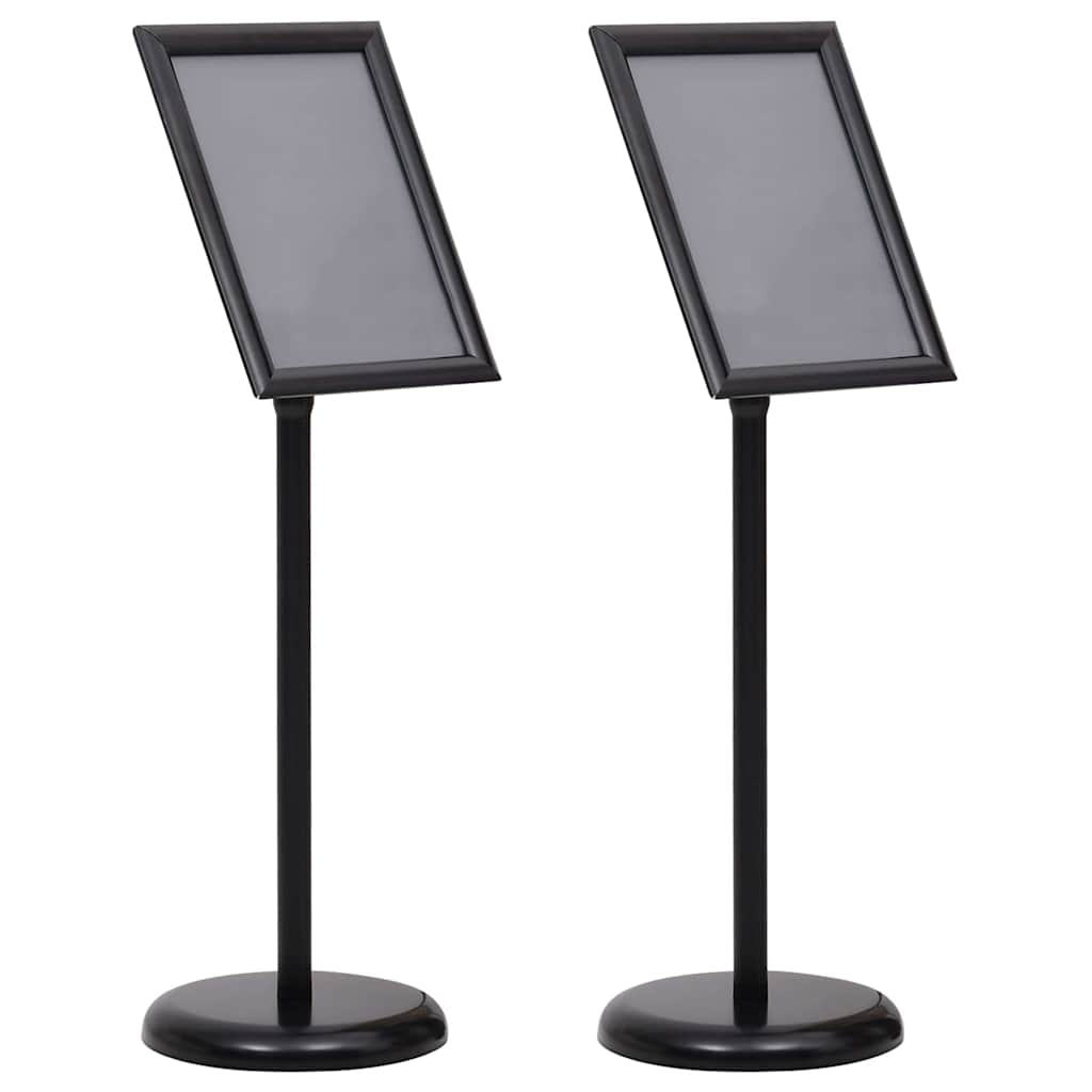 Supporti per poster 2 pcs Nero 32.7 x 24 x 108 cm Alluminio