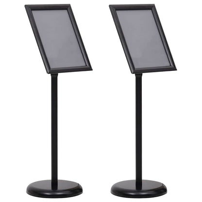 Supporti per poster 2 pcs Nero 32.7 x 24 x 108 cm Alluminio