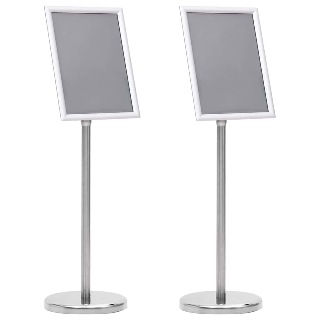 Supporti per poster 2 pcs Argento 32.7 x 24 x 108 cm Alluminio