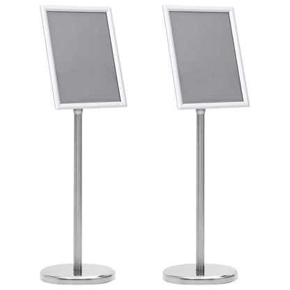 Supporti per poster 2 pcs Argento 32.7 x 24 x 108 cm Alluminio