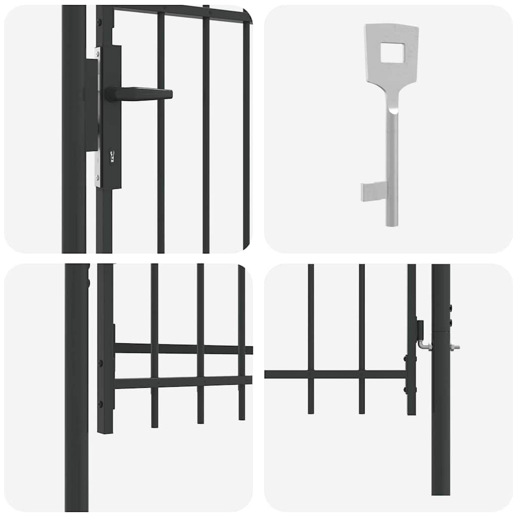 Cancello per recinzione con blocco Grigio 103 x 150 cm