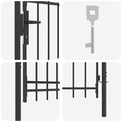 Cancello per recinzione con blocco Grigio 103 x 150 cm