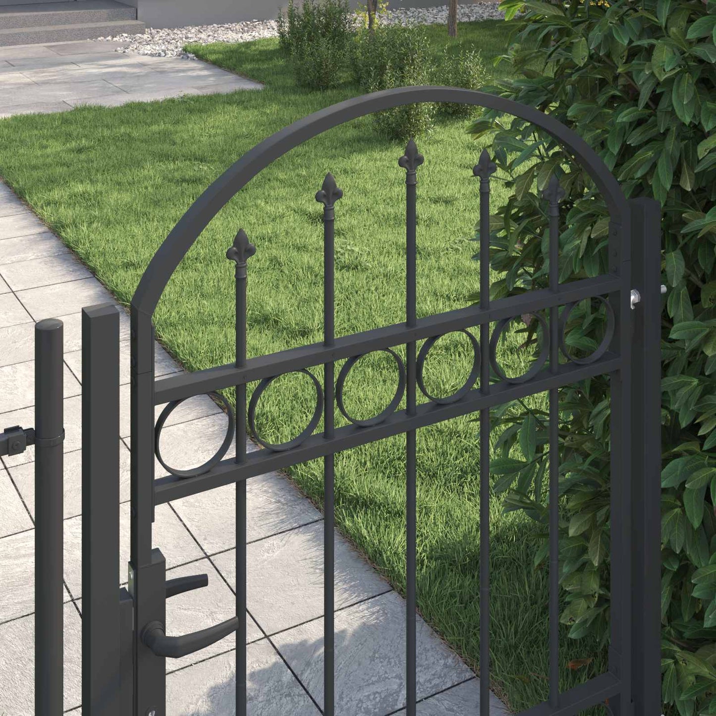Cancello per recinzione con blocco Grigio 100 x 125 cm