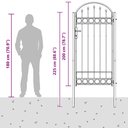 Cancello per recinzione con blocco Grigio 100 x 195 cm