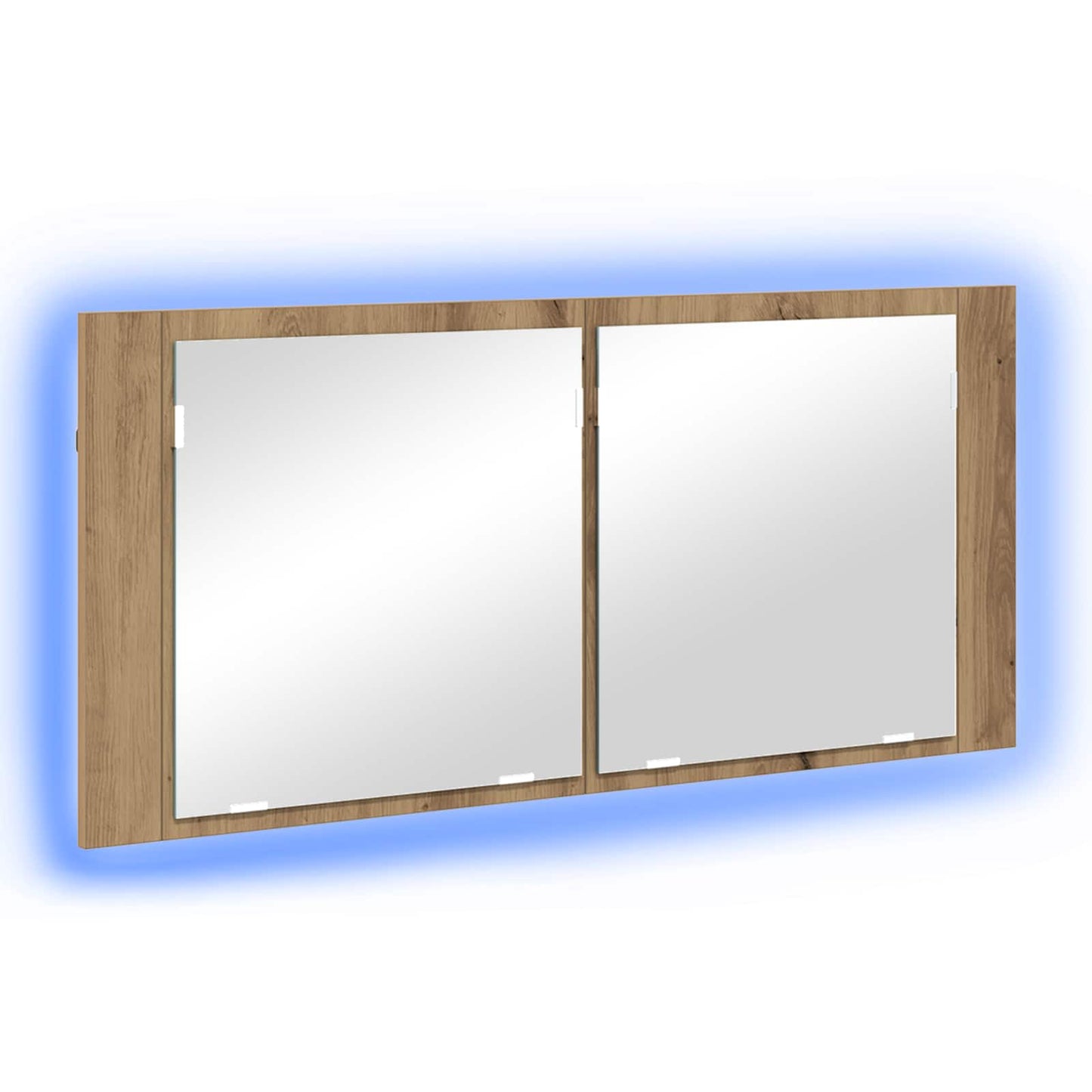 Armadio Specchio LED Rovere artigianale 100 x 12 x 45 cm