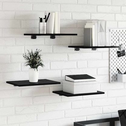 Scaffale 4 pcs Nero 40 x 30 x 1,5 cm Legno multistrato