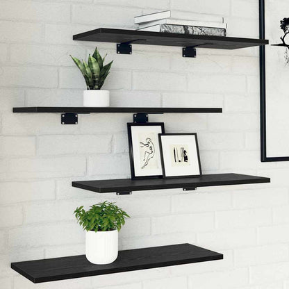 Scaffale 4 pcs Nero 60 x 20 x 1,5 cm Legno multistrato