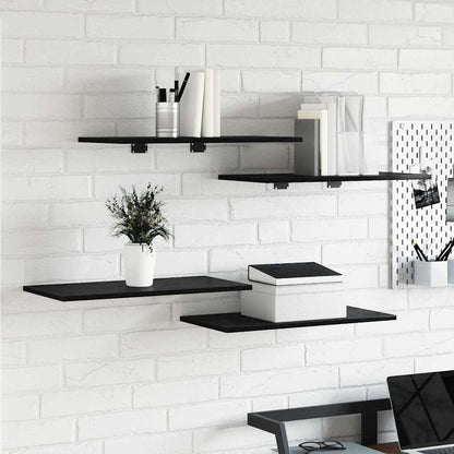 Scaffale 4 pcs Nero 60 x 30 x 1,5 cm Legno multistrato