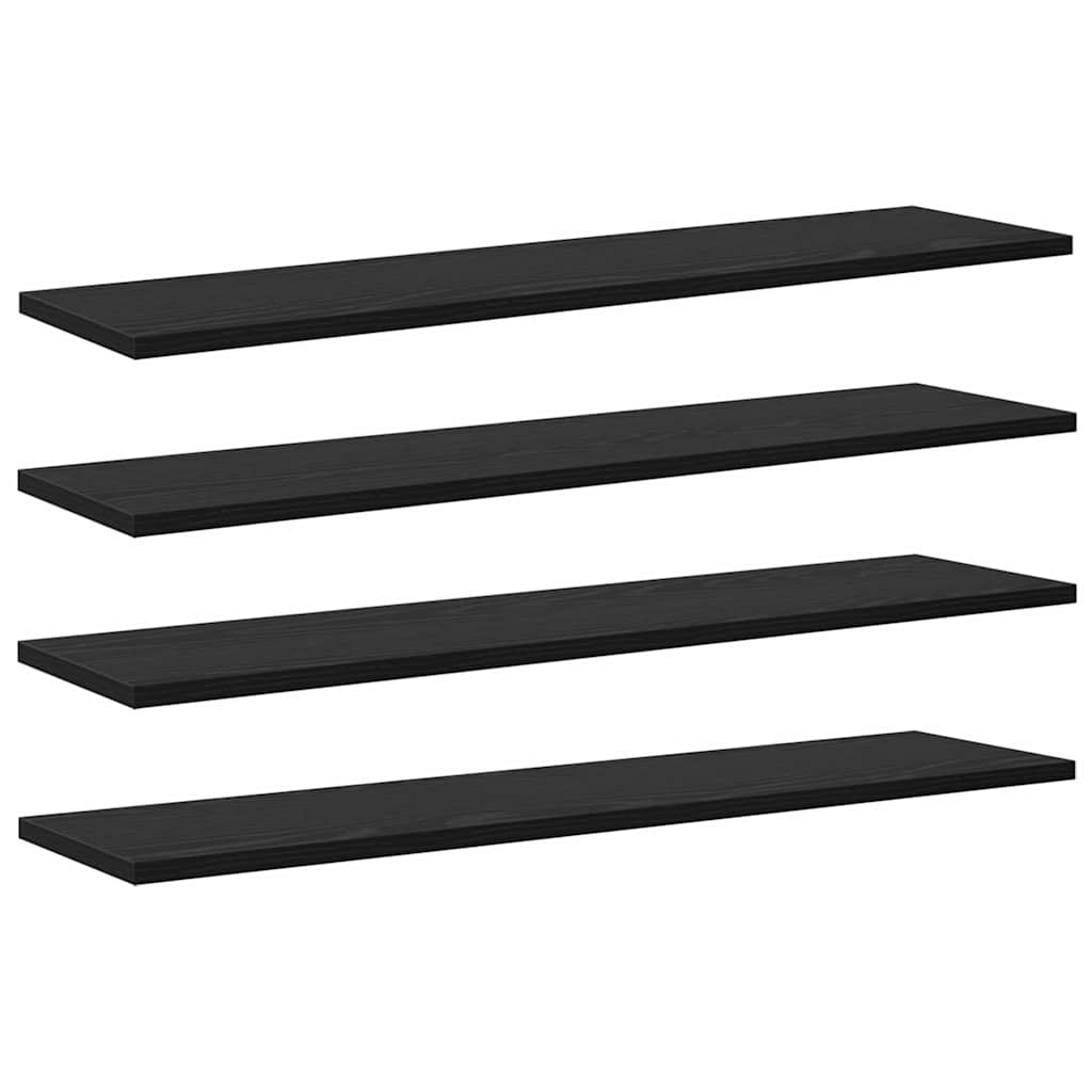 Scaffale 4 pcs Nero 80 x 20 x 1,5 cm Legno multistrato