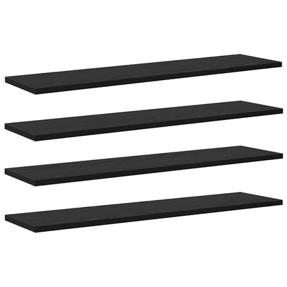Scaffale 4 pcs Nero 80 x 20 x 1,5 cm Legno multistrato