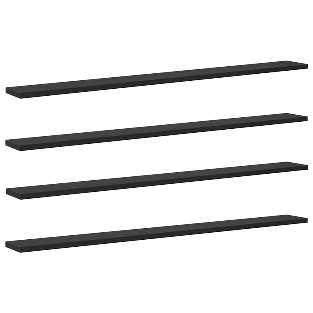 Scaffale 4 pcs Nero 100 x 10 x 1,5 cm Legno multistrato
