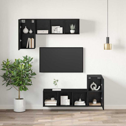Mobile TV da Parete Rovere Nero 30,5 x 30 x 60 cm