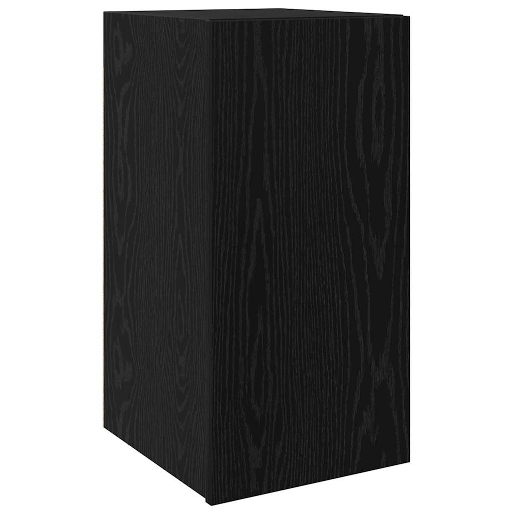 Mobile TV da Parete Rovere Nero 30,5 x 30 x 60 cm