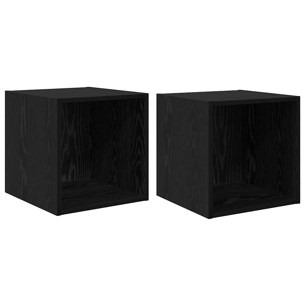 Armadietto a muro 2 pcs Rovere Nero 37 x 37 x 37 cm