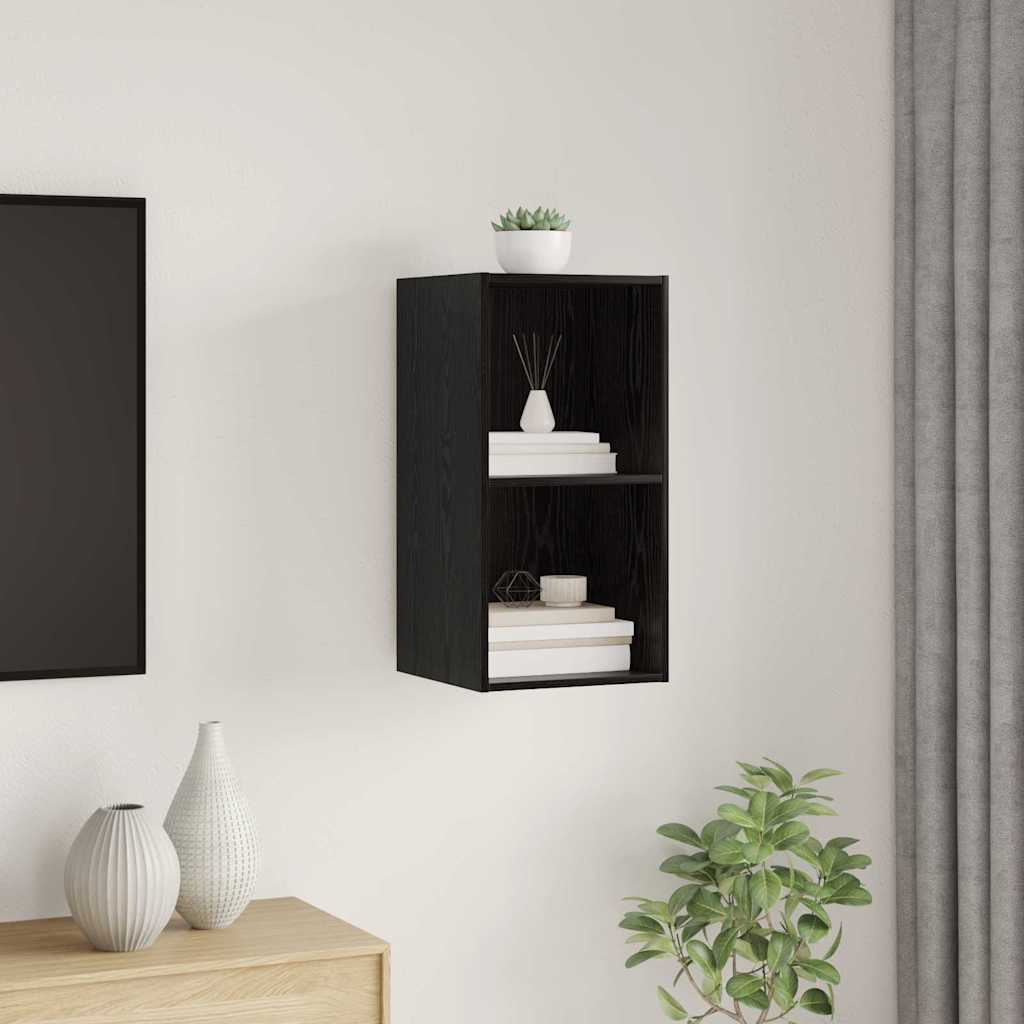 Set mobile TV Rovere Nero 37 x 37 x 72 cm Legno multistrato