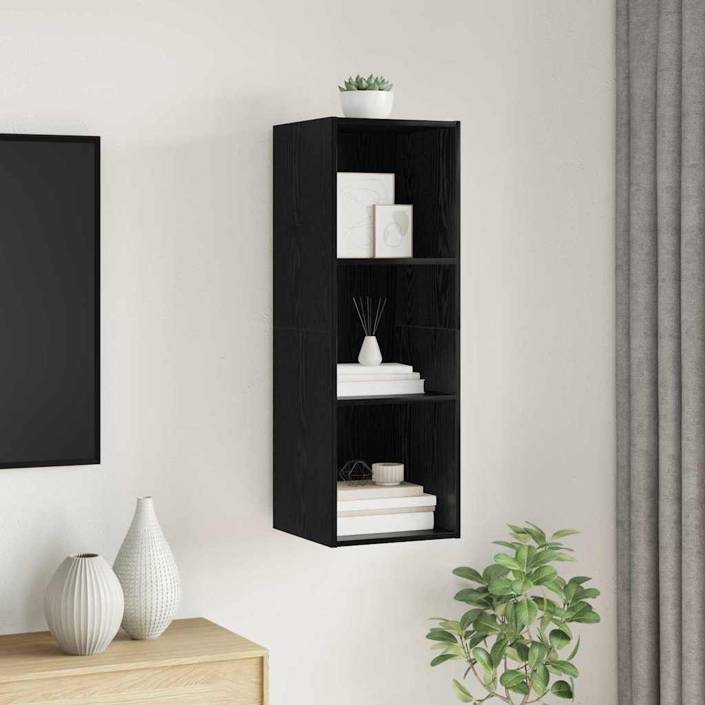 Set mobile TV Rovere Nero 37 x 37 x 107 cm Legno multistrato