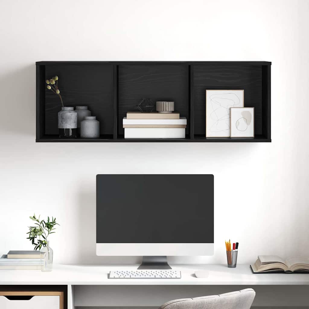 Set mobile TV Rovere Nero 37 x 37 x 107 cm Legno multistrato