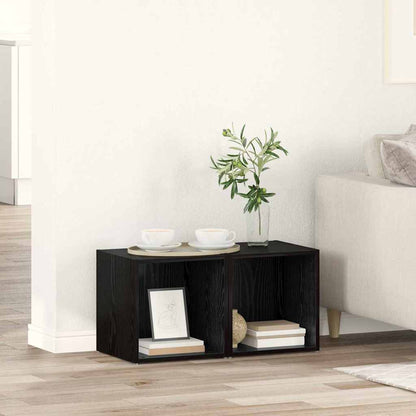 Set mobile TV 2 pcs Nero 37 x 35 x 37,5 cm Legno multistrato