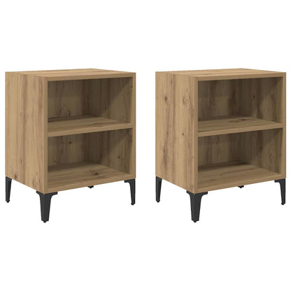 Armadio da Notte 2 pcs Rovere artigianale 40 x 30 x 50 cm