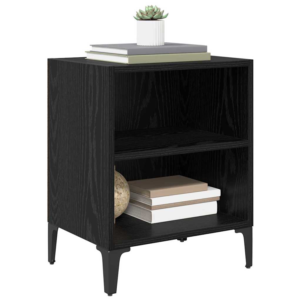 Armadio da Notte 2 pcs Rovere Nero 40 x 30 x 50 cm