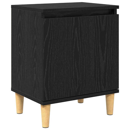 Armadio da Notte Rovere Nero 40 x 30 x 50 cm Legno multistrato