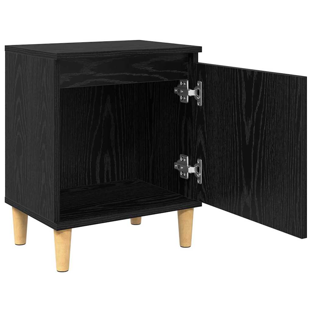 Armadio da Notte Rovere Nero 40 x 30 x 50 cm Legno multistrato
