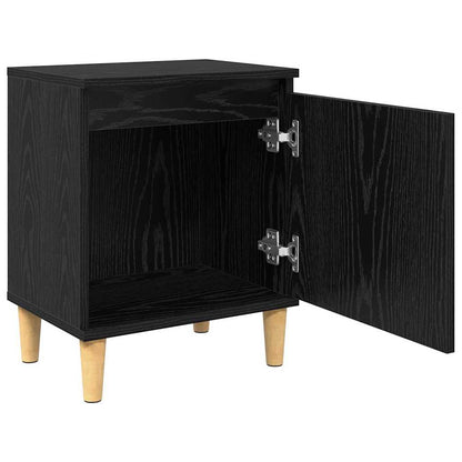 Armadio da Notte Rovere Nero 40 x 30 x 50 cm Legno multistrato