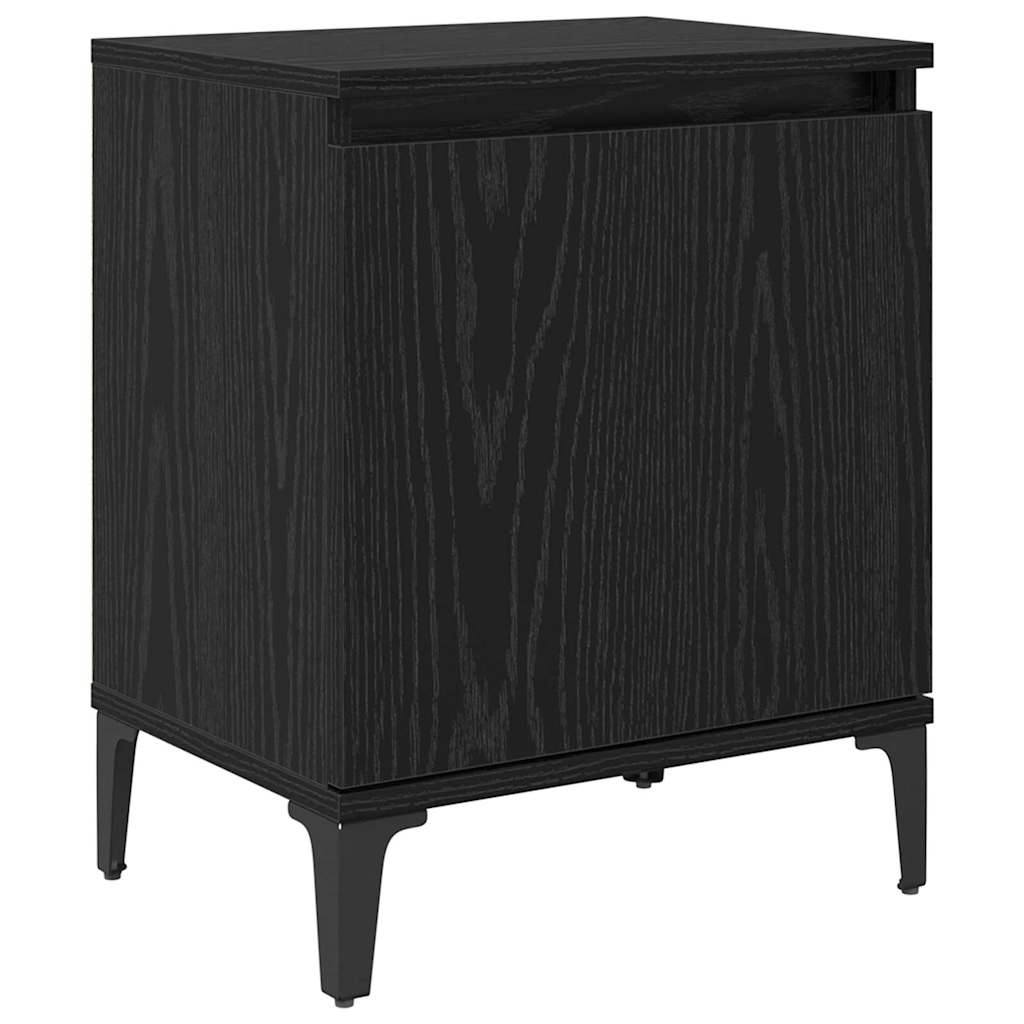 Armadio da Notte Rovere Nero 40 x 30 x 50 cm Legno multistrato