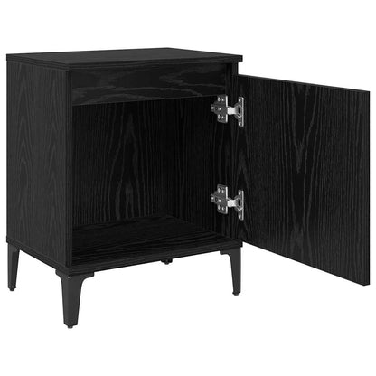 Armadio da Notte Rovere Nero 40 x 30 x 50 cm Legno multistrato