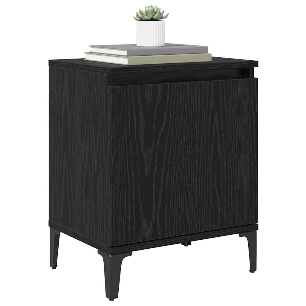 Armadio da Notte Rovere Nero 40 x 30 x 50 cm Legno multistrato