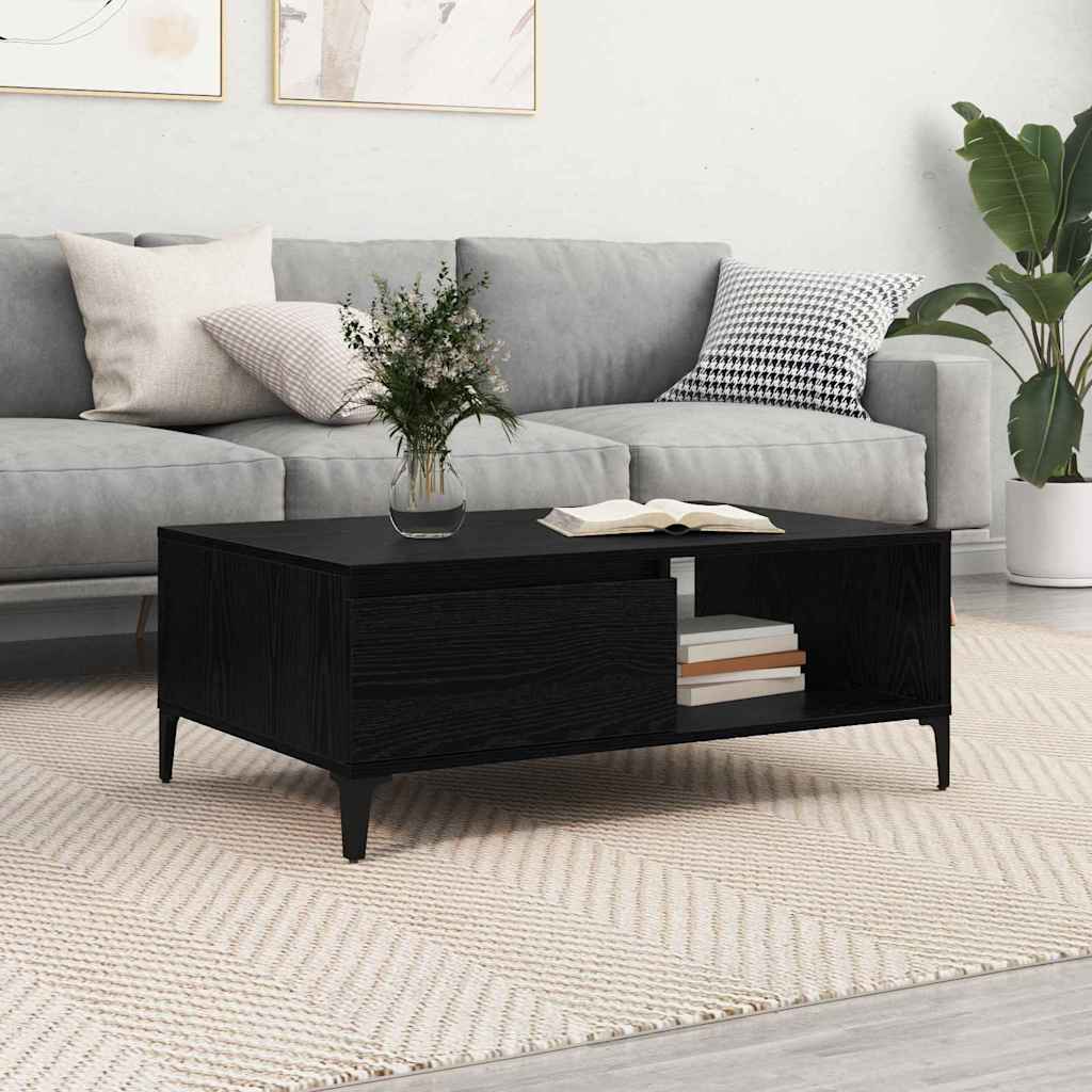 Tavolino da salotto Rovere Nero 90 x 60 x 35 cm