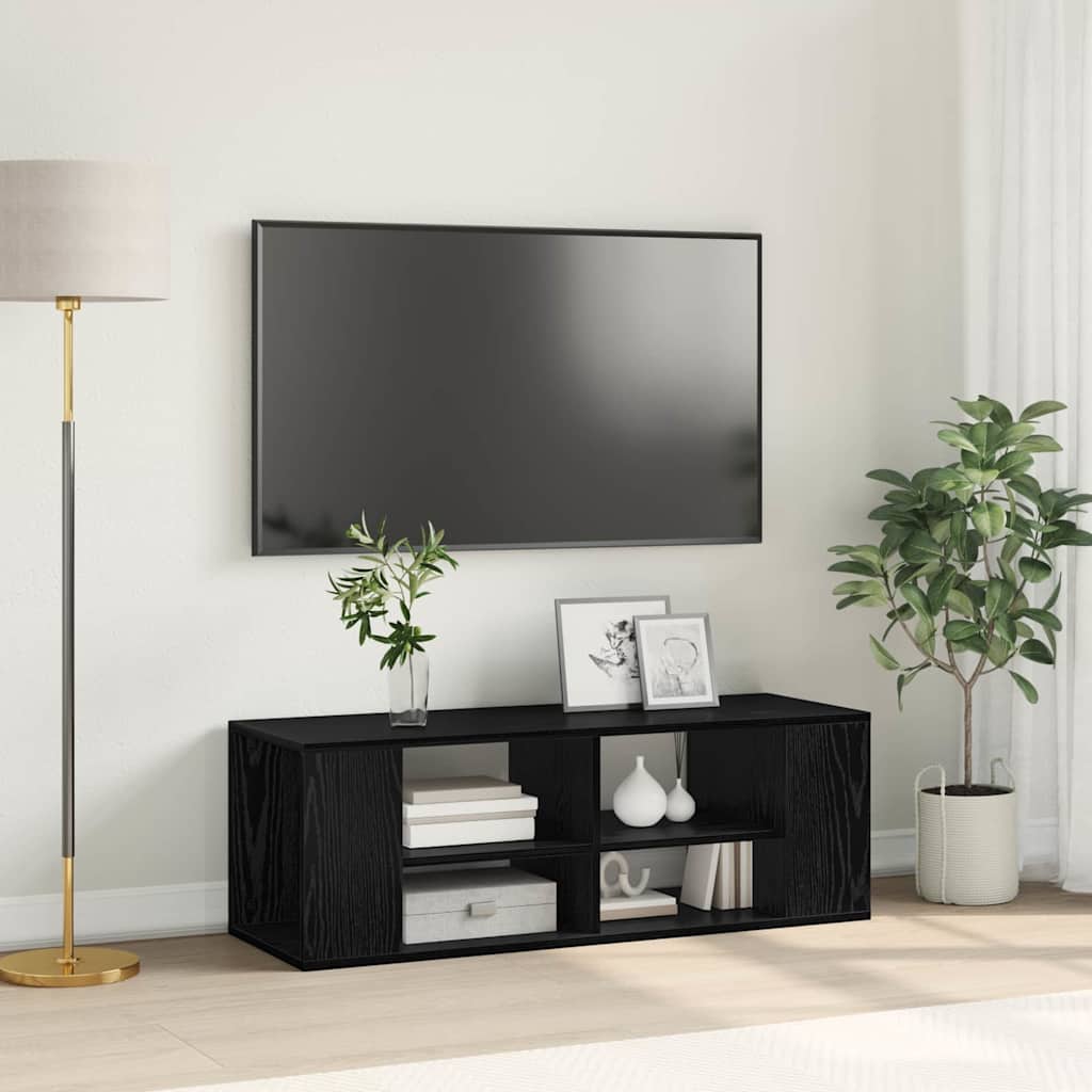 Set mobile TV Rovere Nero 102 x 35 x 35 cm Legno multistrato