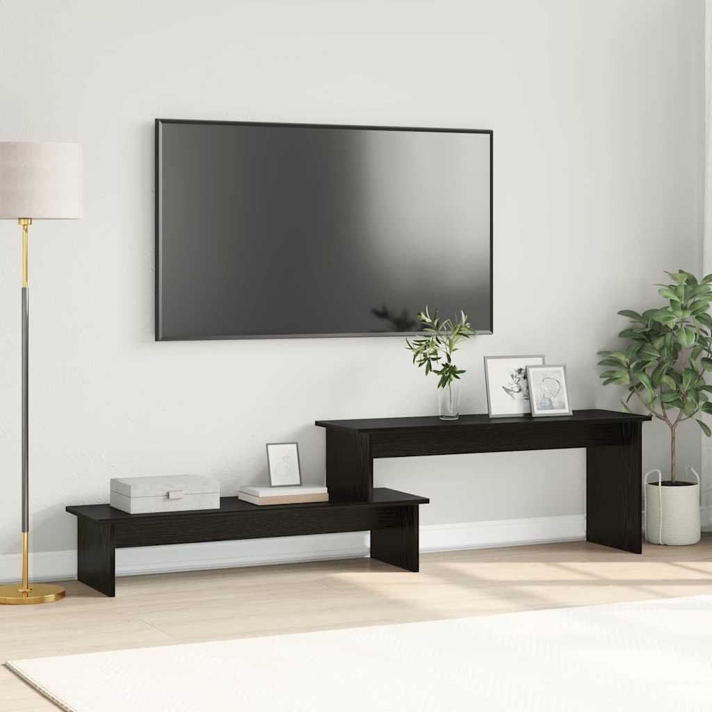 Set mobile TV Rovere Nero 180,5 x 30 x 43 cm Legno multistrato