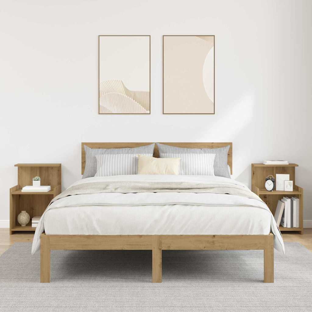 Armadio da Notte 2 pcs Rovere artigianale 40 x 35 x 60 cm