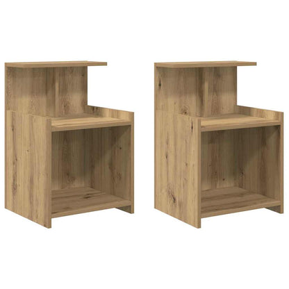 Armadio da Notte 2 pcs Rovere artigianale 40 x 35 x 60 cm