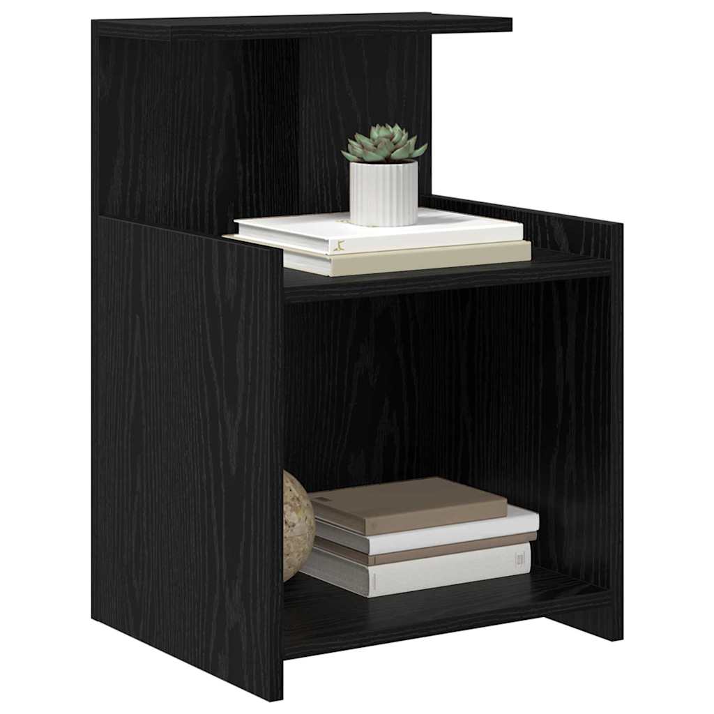 Armadio da Notte Rovere Nero 40 x 35 x 60 cm Legno multistrato
