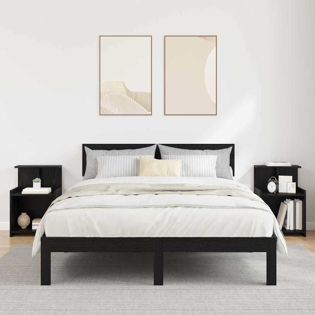 Armadio da Notte 2 pcs Rovere Nero 40 x 35 x 60 cm