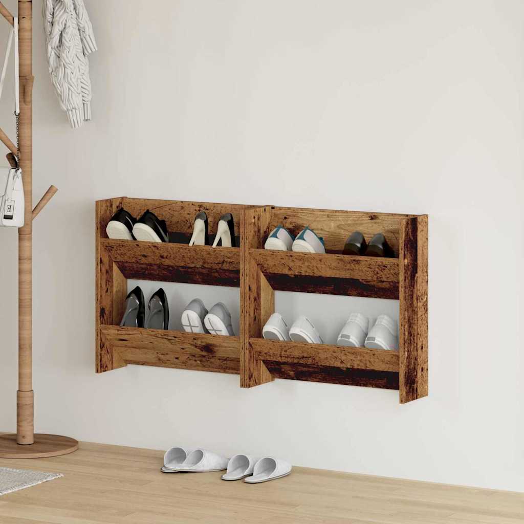 Mobile per scarpe 2 pcs Legno vecchio 60 x 18 x 60 cm